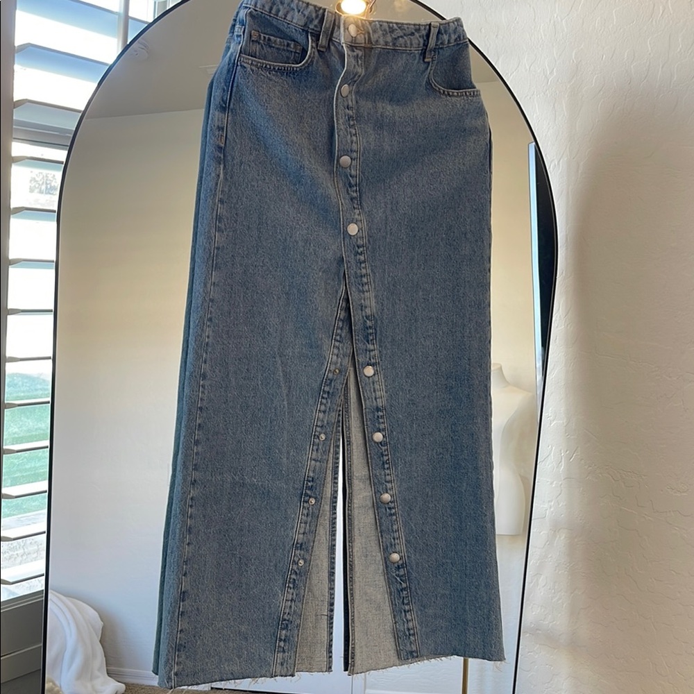 Mango Blue denim modern Skirt